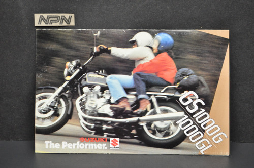 VTG Suzuki GS1000 G GS1000 GL Motorcycle Dealer Brochure 1980 NOS Dealer Stamp