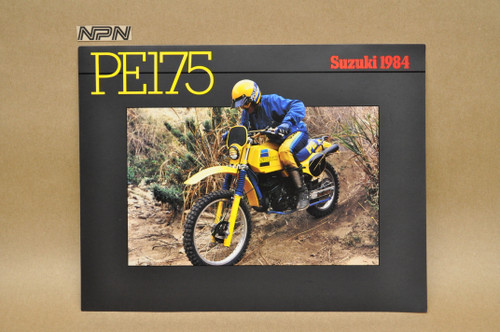 Vintage NOS 1984 Suzuki PE175 Motorcycle Brochure OEM Dealer Stamp Specs MX