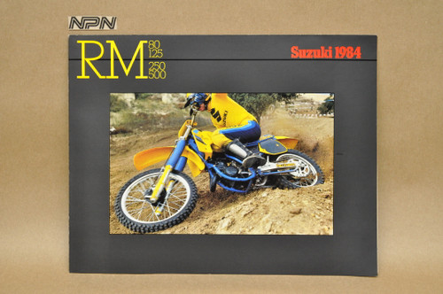 VTG NOS 1984 Suzuki RM80 RM125 RM250 RM500 Brochure OEM Dealer Stamp Specs MX