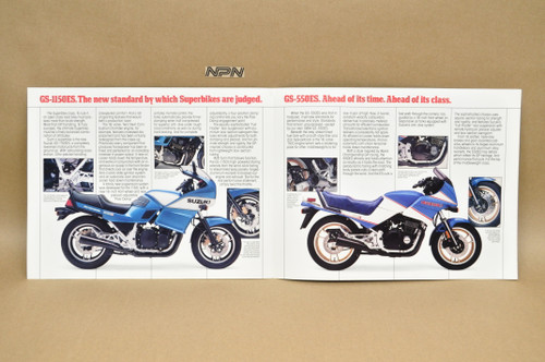 Vintage NOS 1984 Suzuki GS1150ES GS550ES Brochure OEM Dealer Stamp Specs NEW OEM