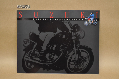 Vintage NOS 1985 Suzuki GS300 L GS450 L GS450 GA Brochure OEM Dealer Stamp Specs