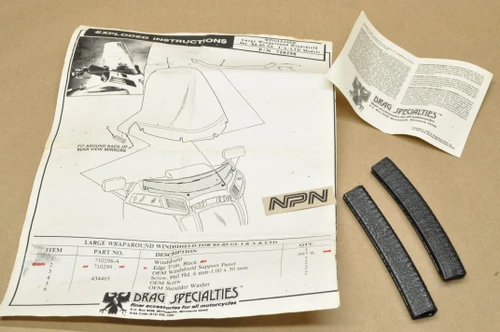 NOS Honda GL1200 Gold Wing Drag Specialties Windshield Black Edge Trim 710299
