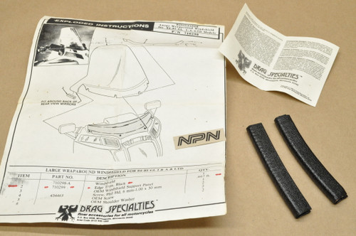 NOS Honda GL1200 Gold Wing Drag Specialties Windshield Black Edge Trim 710299