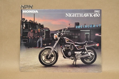 Vintage NOS 1982 Honda CB450 SC Nighthawk 450 Brochure OEM Dealer Stamp Specs