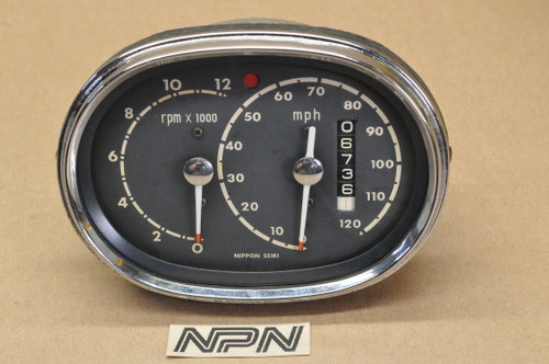 Vtg OEM Honda CB72 CB77 Speedometer MPH Tachometer RPM Gauge 37200-268-821