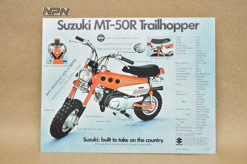 VTG NOS 1971 Suzuki MT50 R Trailhopper F50 R Cutlass Brochure Dealer Specs
