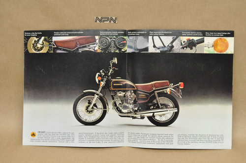 Vintage NOS 1974 Honda CB500 T Motorcycle Brochure OEM Dealer Stamp Specs