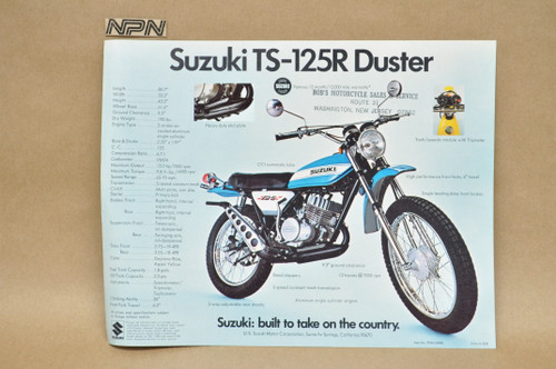 Vintage NOS 1971 Suzuki TS185 R Sierra TS125 R Duster Brochure Dealer Specs