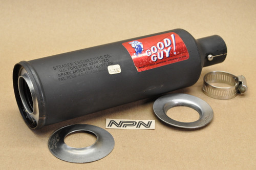 NOS Strader Good Guy 1.187" Motorcycle Dirt Bike Exhaust Muffler Spark Arrester