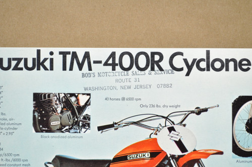 Vintage NOS 1971 Suzuki TS250 R Savage TM400 R Cyclone Brochure OEM Dealer Specs