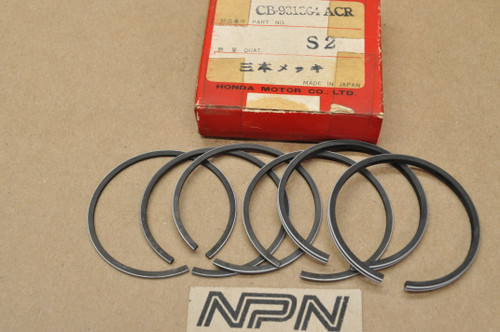 NOS Honda CB93 .25 Oversize Piston Ring Set for 2 Pistons= 6 Rings 13030-216-005