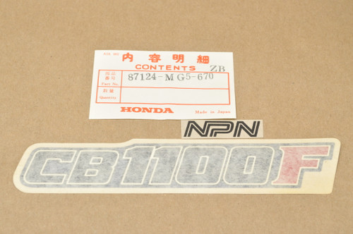 NOS Honda 1983 CB1100 F Super Sport Side Cover Decal Sticker 87124-MG5-670 ZB