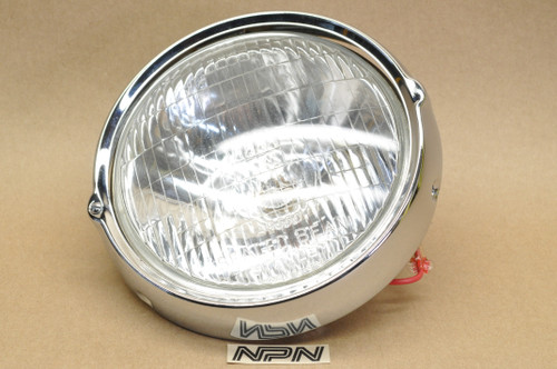 NOS Honda CB450 K0 CB77 CL77 Sealed Beam Head Light w/ Bezel Ring 33100-283-000