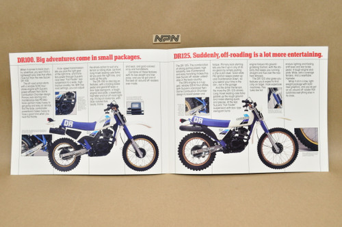 Vintage NOS 1984 Suzuki DR100 DR125 Motorcycle Dealer Brochure OEM