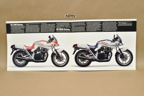 Vintage NOS 1983 Suzuki GS750 S GS1100 S Katanas Brochure Dealer Specs OEM