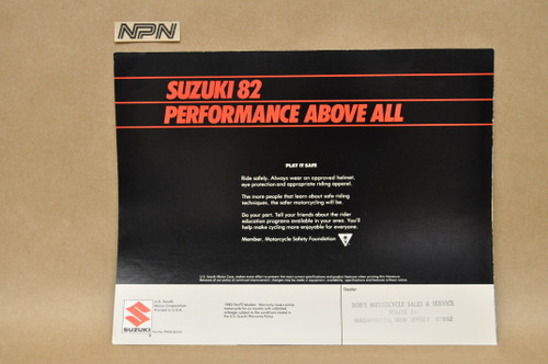 Vintage NOS 1982 Suzuki FA50 Shuttle FZ50 Brochure Moped Dealer Specs OEM