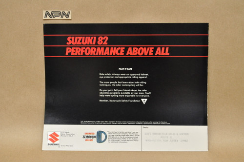 Vintage NOS 1982 Suzuki GS550 L Brochure Motorcycle Dealer Specs OEM