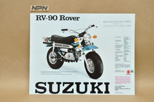Vintage NOS 1975 Suzuki RV90 Rover RV125 Tracker Brochure Dealer Specs OEM
