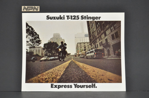 Vintage NOS 1969-70 Suzuki T125 Stinger Motorcycle Brochure Dealer Specs OEM