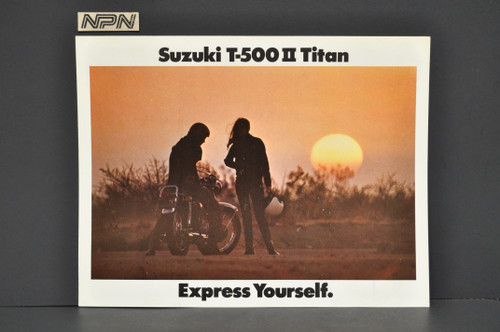 Vintage NOS 1969-70 Suzuki T500 II Titan Motorcycle Brochure Dealer Specs OEM