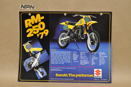Vintage 1979 Suzuki RM250 RM400 Motocross Brochure Motorcycle Dealer Specs OEM