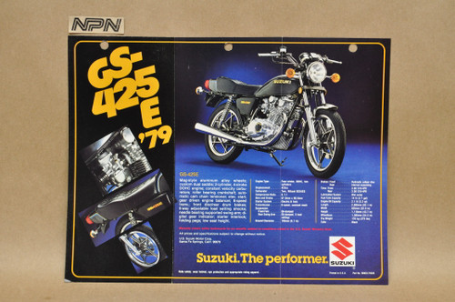 Vintage 1979 Suzuki GS425 E Motorcycle Sales Brochure Dealer Specs OEM