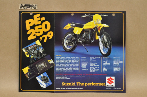 Vintage 1979 Suzuki PE250 PE175 Motorcycle Sales Brochure Dealer Specs OEM