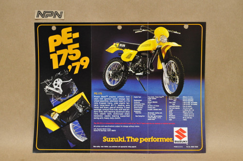 Vintage 1979 Suzuki PE250 PE175 Motorcycle Sales Brochure Dealer Specs OEM