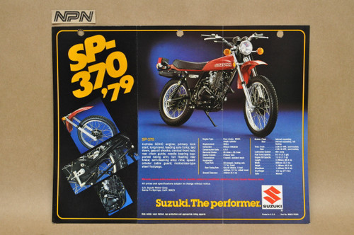 Vintage 1979 Suzuki SP370 DR370 Motorcycle Sales Brochure Dealer Specs OEM