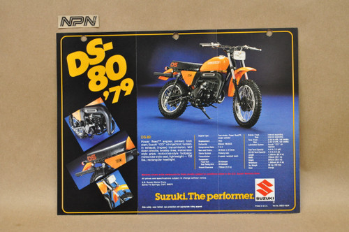 Vintage 1979 Suzuki DS100 DS80 Motorcycle Sales Brochure Dealer Specs OEM