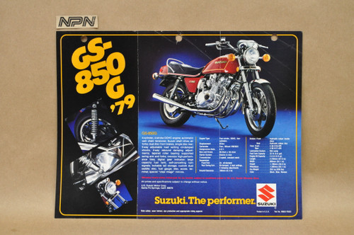 Vintage 1979 Suzuki GS850 G Motorcycle Sales Brochure Dealer Specs OEM