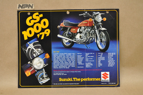 Vintage 1979 Suzuki GS1000 E Motorcycle Sales Brochure Dealer Specs OEM