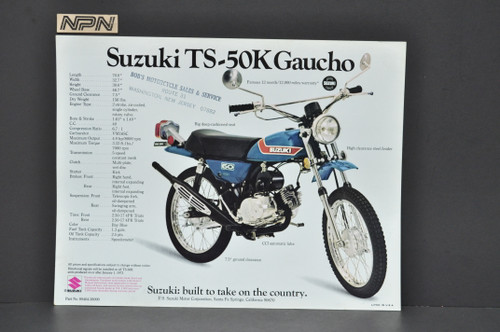 Vintage NOS 1973 Suzuki MT50 K Trailhopper TS50 K Gaucho Brochure Dealer Specs OEM