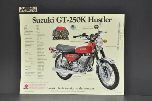 Vintage NOS 1973 Suzuki GT380 K Sebring GT250 K Hustler Brochure Dealer Stamp OEM