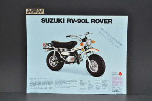 Vintage NOS 1974 Suzuki RV125 L Tracker RV90 L Rover Brochure Dealer Specs