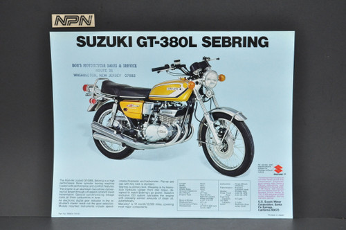 Vintage NOS 1974 Suzuki T500 L Titan GT380 L Sebring Brochure Dealer Specs OEM
