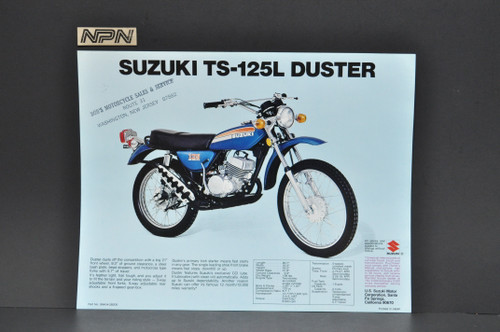 Vintage NOS 1974 Suzuki TS125 L Duster TC125 L Prospector Brochure Dealer Specs