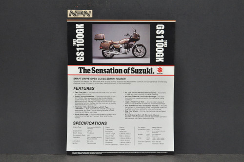 Vintage NOS 1983 Suzuki GS1100 GK Motorcycle Brochure OEM Dealer Spec Sheet