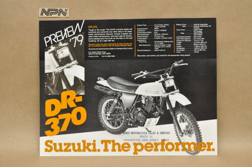 Vintage NOS 1979 Suzuki DR370 SP370 Motorcycle Preview Brochure Dealer Specs