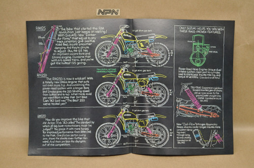 Vintage NOS 1976 Suzuki RM Motocross Sales Brochure RM80 RM100 RM125 RM250 RM370