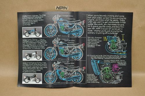 VTG NOS 1976 Suzuki GT Series Sales Brochure GT185 GT250 GT380 GT500 GT550 GT750