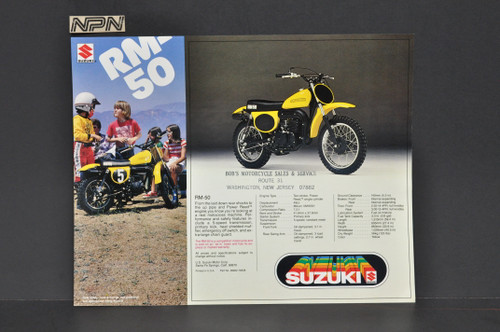 Vintage NOS 1978 Suzuki RM80 RM50 Motorcycle Brochure Motocross Dealer Specs