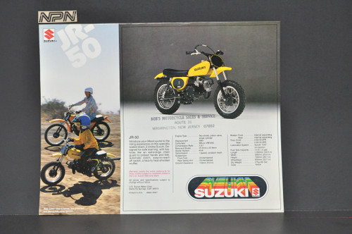 Vintage NOS 1978 Suzuki JR50 Brochure OEM Dealer Specs Mini Bike Motocross OEM