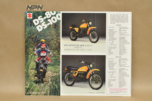 Vintage NOS 1978 Suzuki DS185 DS80 DS100 Brochure OEM Dealer Specs Motocross