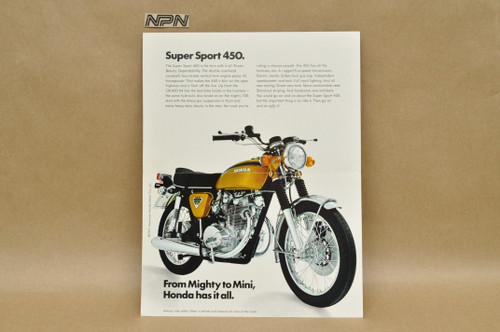 Vintage NOS 1971 Honda CB450 K4 Super Sport 450 Brochure OEM Dealer Specs