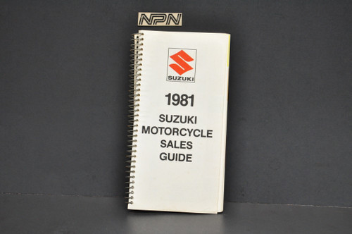 Vintage NOS 1981 Suzuki Motorcycle Sales Guide GS1100 E RM250 RM125 PE400 DR500