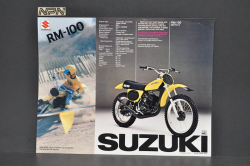 Vintage NOS 1976 Suzuki RM100 TM75 Mini Cross Sales Brochure OEM Dealer Specs MX