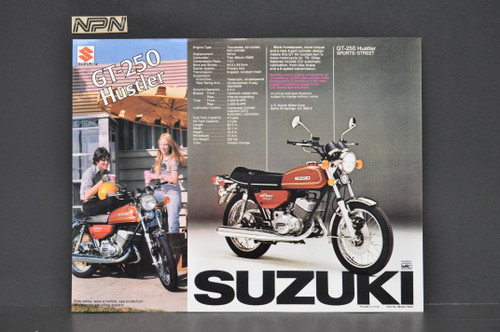 Vintage NOS 1976 Suzuki GT250 Hustler GT185 Adventurer Brochure Dealer Specs