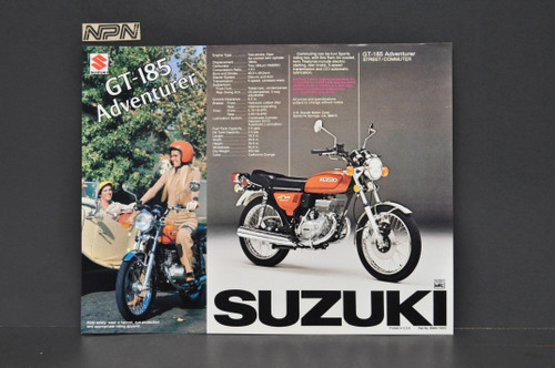 Vintage NOS 1976 Suzuki GT250 Hustler GT185 Adventurer Brochure Dealer Specs