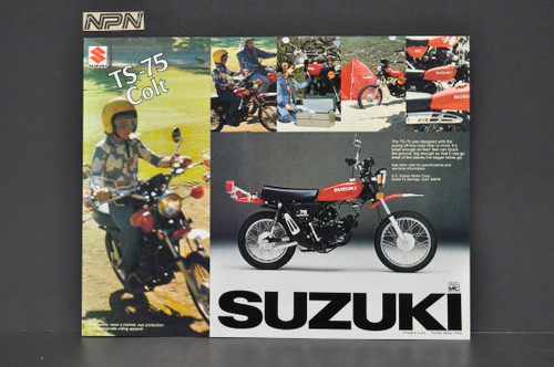 Vintage NOS 1976 Suzuki TS75 Colt Motorcycle Brochure Dealer Specs OEM
